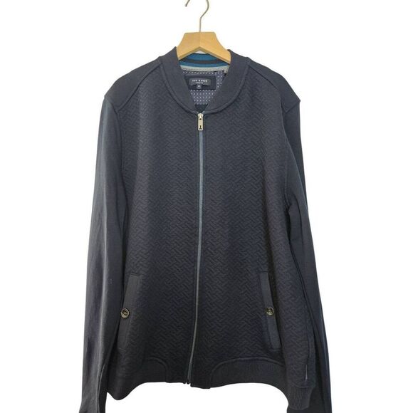 Ted Baker Men's Bruno Quilted Bomber Sweater Jacket Sz 4 Large/ X-Large - Picture 2 of 5